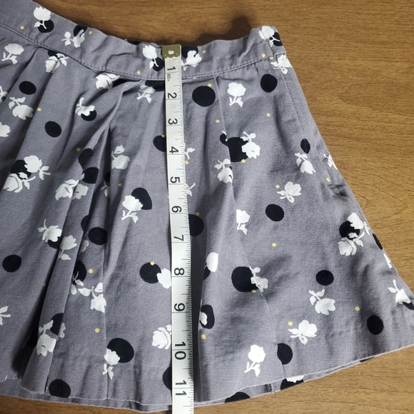 Janie and Jack Girls Skirt Size 5 Floral Polka Dot Pleated Side Zip Gray Casual - Picture 5 of 8